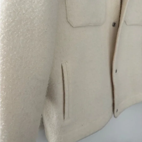 All Saints Off-White Minard Wool Shirt Jacket Med - Picture 6 of 8